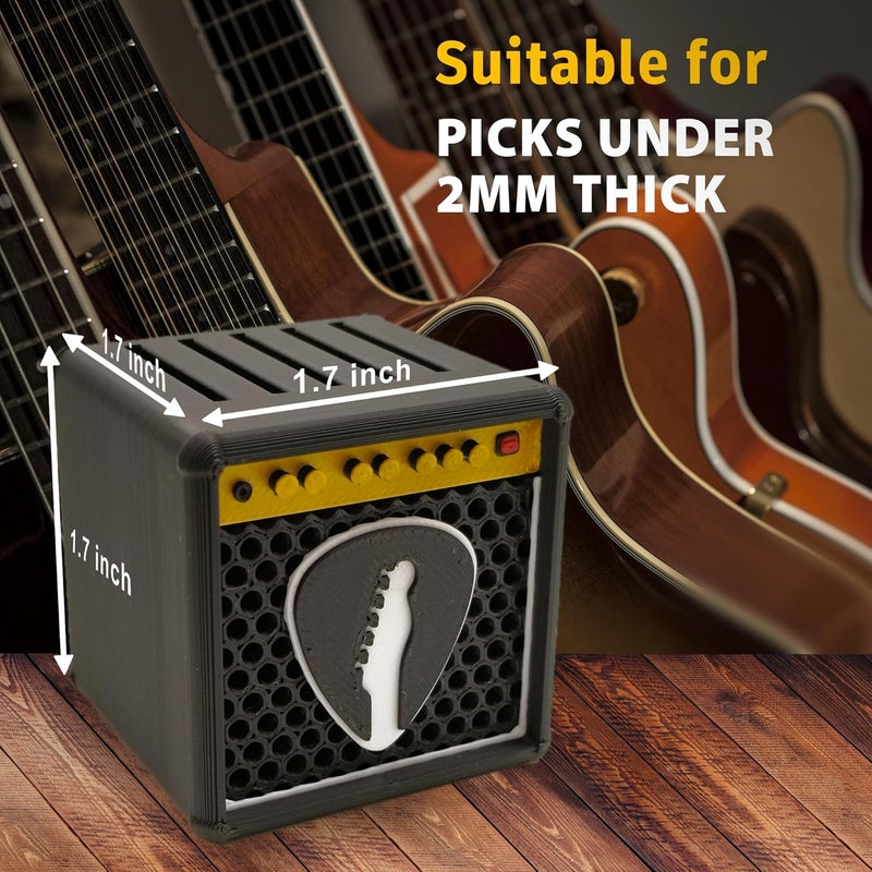 Chordwave Guitar Pick Display Holder Unique Retro Guitar Amp Model Guitar Picks Holder Pick Organizer & Display Case Gift for Music Enthusiasts and Guitar Players, Black - Image 3